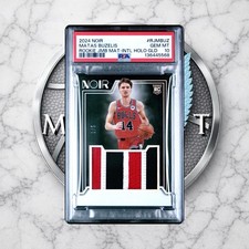 Matas Buzelis 2024 Noir Rookie Jumbo Materials Gold 1/5 PSA 10 Pop 1 RC Bulls