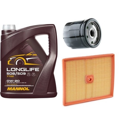 5L MANNOL 0W20 & OIL AIR FILTER SERVICE KIT FOR AUDI A1 25 30 TFSI 2018-22