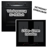 Herdset Bosch Backofen Teleskopfauszug + Induktionskochfeld 60Cm 4X Powerboost