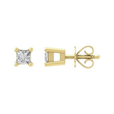 Solitär-Ohrstecker 0,25 kt im Labor gezüchteter Diamant 14 kt Gelbgold Geschenk für Frauen