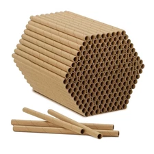 Tubos de cartón para nidos de abejas: 15 cm de largo x 0,5 cm de diámetro
