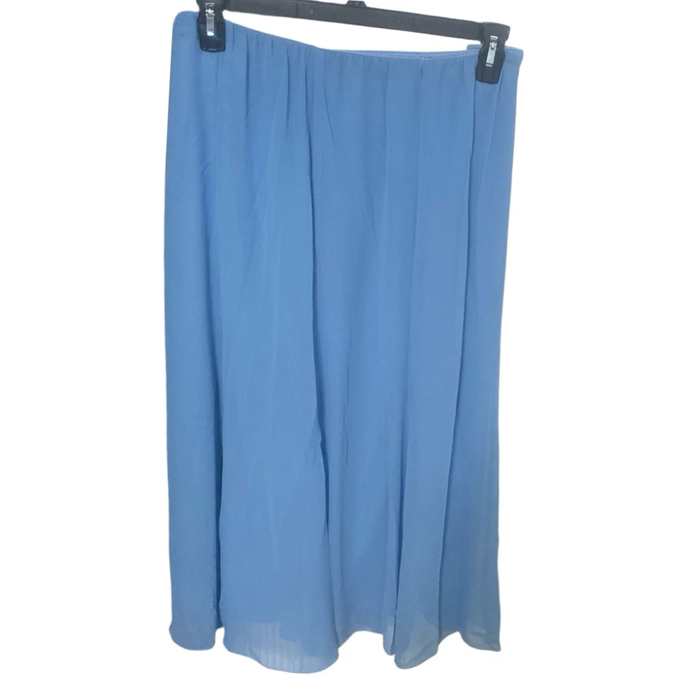 Alex Evenings Maxi Skirt Size 1X Women's Blue Chiffon A-line Flare Hem - Image 3 of 4