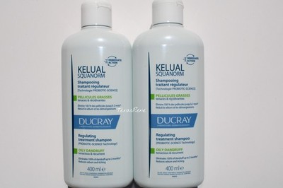 2x Ducray Kelual Squanorm Oily Dandruff Regulating Treatment Shampoo 400ml