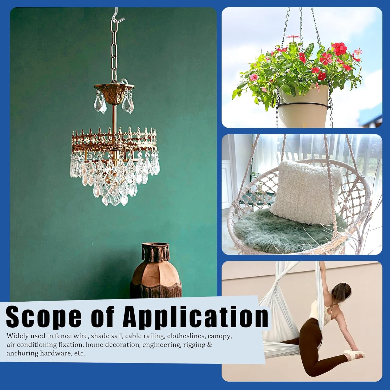 6PCS M10 Stainless Steel Expansion Screw Hooks Heavy Duty Concrete Wall Hanging