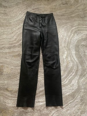 JOSEPH designer Black Real soft Leather Trousers women's pants  36 UK 10 US6