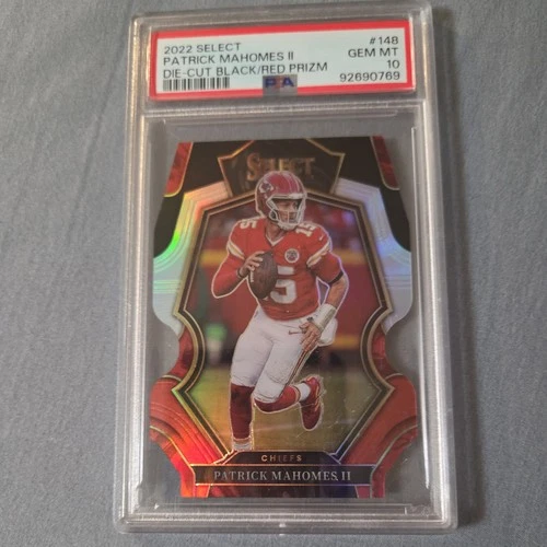 2022 Panini Select - Patrick Mahomes II  Black & Red Prizm Die-Cut. PSA 10 GEM!!