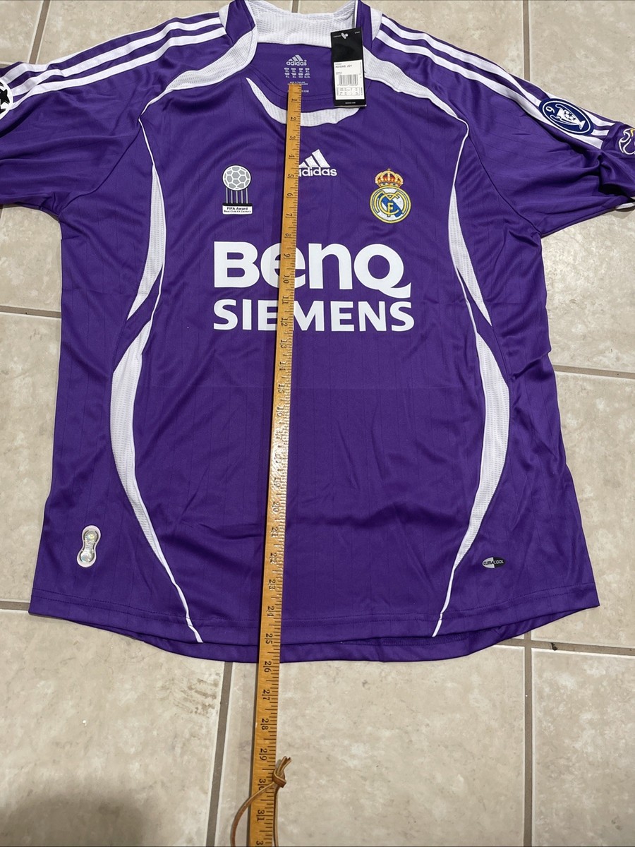 adidas レアルマドリード ユニフォーム SIEMENS XL Real Madrid 06/07 Adidas Benq Siemens XL Purple Third Kit #21 NWT