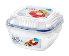 LocknLock Easy Essentials 32oz Food Storage Salad Bowl Container w/Tray, Clear
