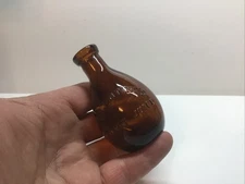 Antique Rich Amber Valentines Meat Juice Bottle.