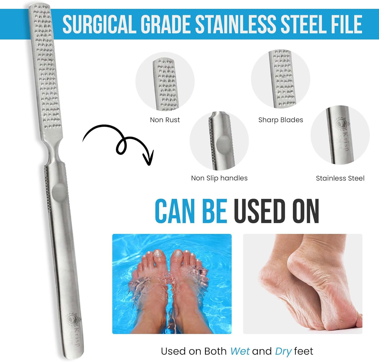 Foot Rasp Foot File Callus Remover Professional 7” Corn Removers for Toes Foot C