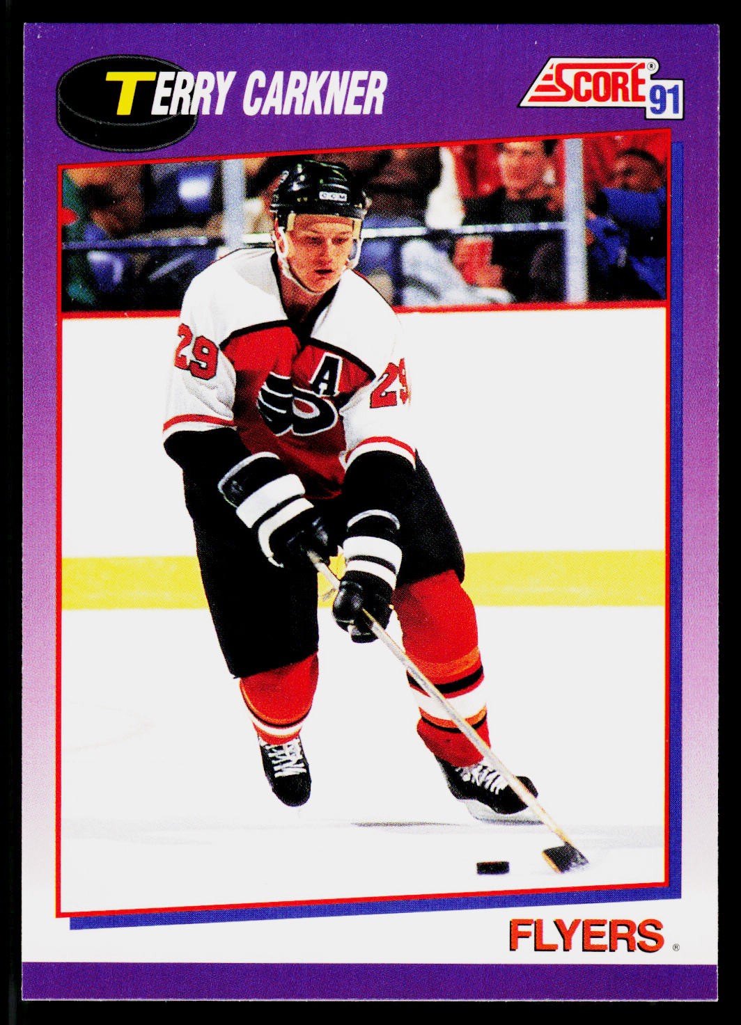 Terry Carkner, 1991-92 Score American, #64, Philadelphia Flyers,