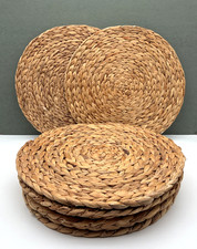 Natural Woven Rattan Seagrass Chargers Placemats 15  Round 1/2  Thick Set Of 8