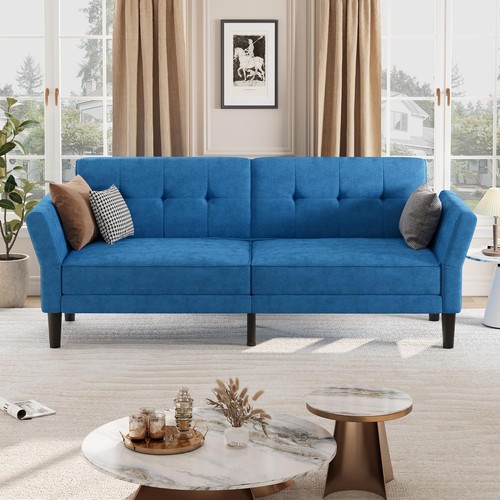 89" Futon Sofa Bed Modern Convertible Sleeper Couch w/ Adjustable ...