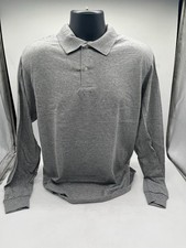 Jerzees Mens Spotshield Long Sleeve Jersey Polo Shirt 437ML Oxford Size Large