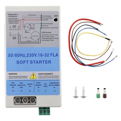 16-32A AC Soft Starter w/ Reverse Motor Protection For 4-7 Ton AC Install Kit
