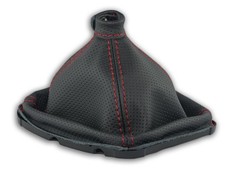 SCHALTMANSCHETTE FÜR ALFA ROMEO 159 SCHALTSACK PERFORIERTES LEDER NAHT ROT