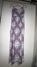 Multicoloured maxi dress with tie back, brand pink rose size L #vintage