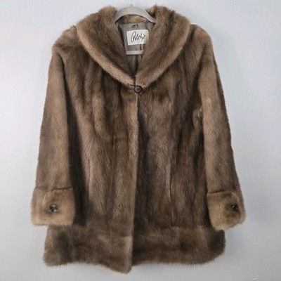 Vintage Beautiful Womens Fur Coat Natural Brown Mink EMBA Pastel Royal Quality