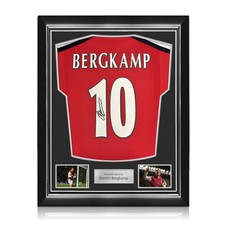 Dennis Bergkamp Signed Arsenal Original 2000-02 Football Shirt . Superior Frame