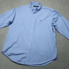 Polo Ralph Lauren Button Down Shirt Mens XL Blue Classic Formalwear Long Sleeve