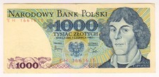 1982 Poland 1000 Zlotych 1661615 Paper Money Banknotes Currency