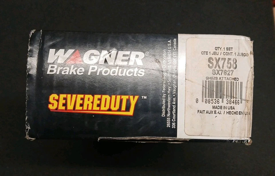 Pastillas de freno delanteras Wagner Severeduty - SX758 Foto 2 de 4