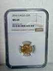 American Eagle 2016 $5 Gold Coin 1/10 oz NGC MS69