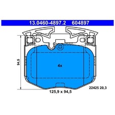Satz Bremsbeläge Bremsklötze vorne für BMW 5-er G30 G31 6-er Gran G32 | 53315
