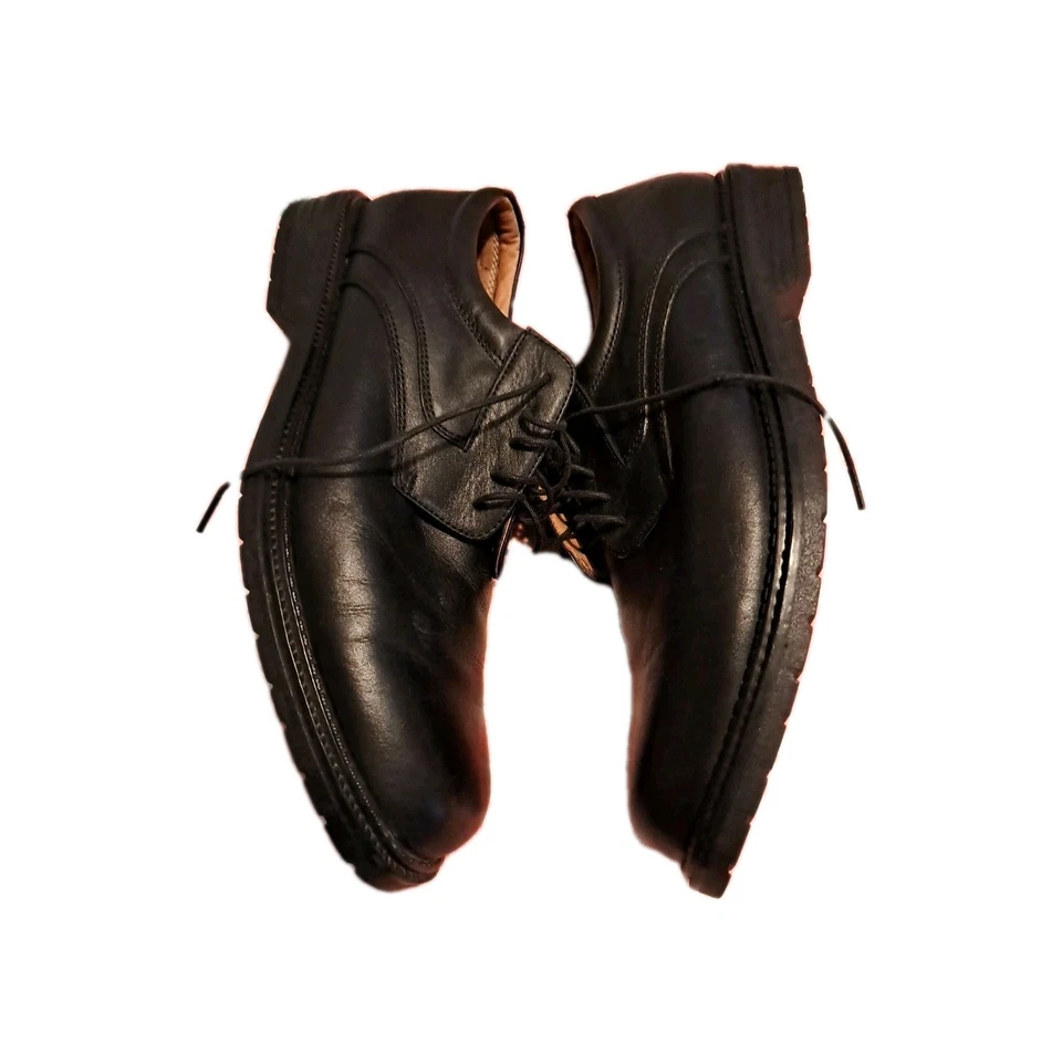 Zapatos con cordones David Taylor Oxford de cuero negro brogue punta redonda 13M Foto 4 de 4