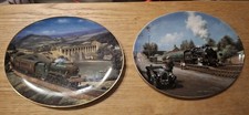 2 x Ltd Edition Davenport & Wedgwood Rail Scene Oval Plates, 22cm Wide
