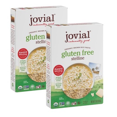 Jovial Whole Grain Brown Rice Stelline Pasta - Small 12 Ounce (Pack of 2) 