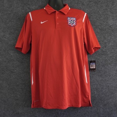 Nike Gameday Polo Mens M Red Polyester Dri Fit Soccer Nomads Patch Short Sleeve