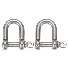 2pcs Stainless Steel D Shape Shackle for Boat Chain 4/5" 21mm Silver Tone,