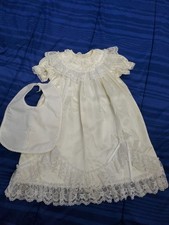 Vintage Alexis Christening Silk And Lace Dress Gown Size 6-9 Months