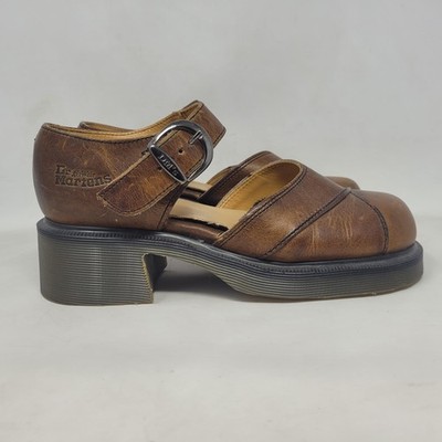 j*a様 ドクターマーチン Lovell New ブラウン US6 UK4 美品 VTG Dr Martens Heels UK4 US6 Brown Leather Mary Jane Chunky
