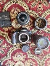 Nikon D3200 Digital SLR Camera 24.2MP Black 3x Zoom with Lenses, Charger, Bag