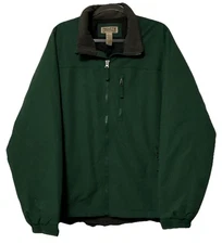 Duluth Trading Co Men’s Large Grab Fleece Lined Coat 26711 Green Full Zip Jacket