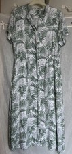 Fat Face Green Leaf Shirt Dress, UK 12 , Excellent Condition