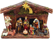 11Piece Nativity Scene Set for Classic Christmas Display Holiday Decor Fast ship