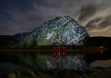 Landscape nature long exposure night trees mountains Custom Gaming Mat Desk