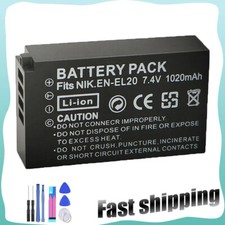 1020mah Battery EN-EL20 For Nikon 1 AW1 J1 J2 J3 S1 COOLPIX P950 P1000 DL24-500