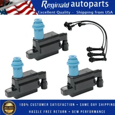 OEM 3 Ignition Coil + Spark Plug Wire Set for Lexus GS300 IS300 Supra 3.0L UF228