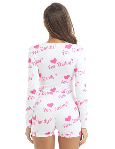 Pigiama donna USA completo sexy scollo a V profondo pagliaccetto bodycon manica lunga pigiama pigiama - Foto 8 di 45