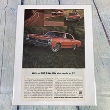 1967 Gm Pontiac Ohc 6 Muscle Car Vintage Print Adposter Promo Art Magazine Pg