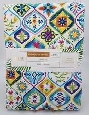 Bohemian Boho Colorful Floral Medallion Oblong 60x104 Easy Care Tablecloth CHIC