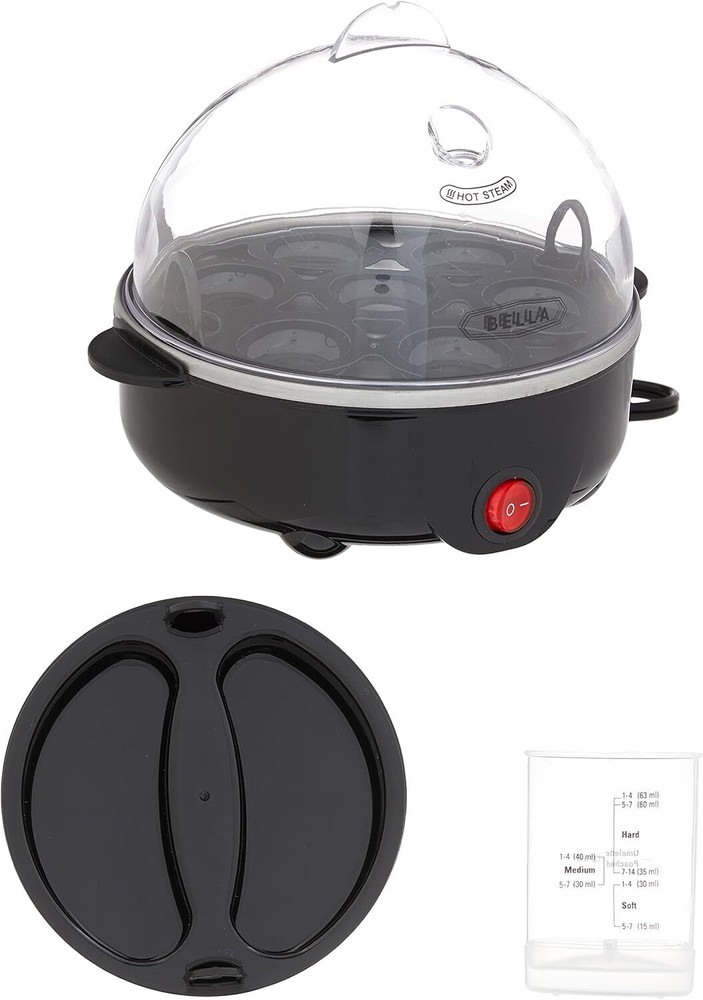 Bella Rapid Electric Egg Cooker and Poacher with Auto Shut Off in Black