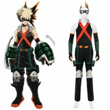 My Hero Academia Bakugou Katsuki Cosplay Costume Wig Fighting Uniform Jumpsuit