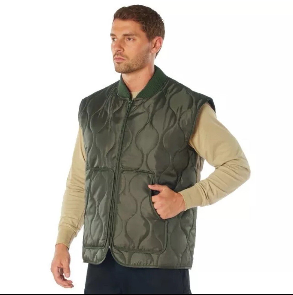 Rothco Quilted Lightweight Woobie Vest Poncho Liner Zip Up 