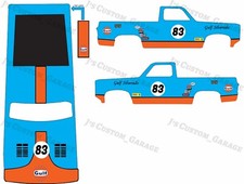 Gulf  83 Silverado 1/64 custom white toner water slide Decals For Hot Wheels