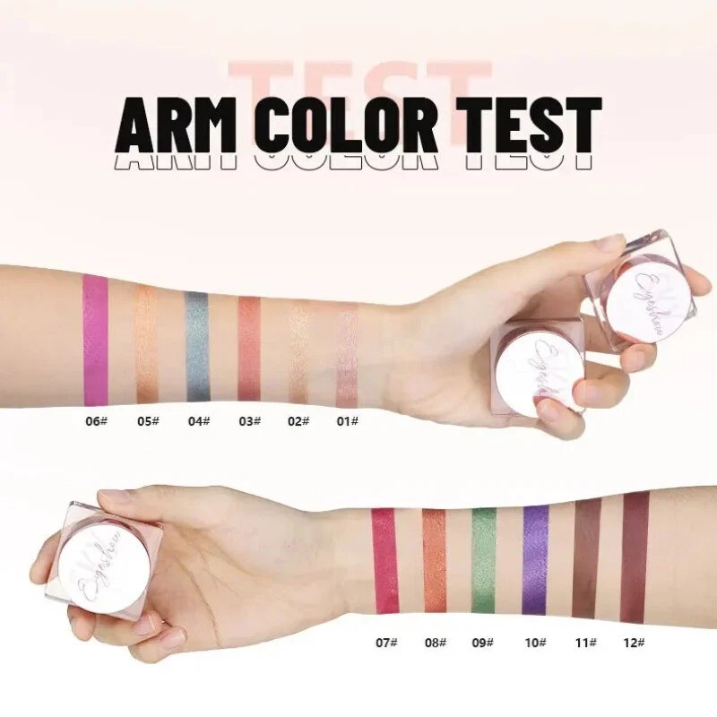 Colorful Nude Glitter Mineral Eye Shadow Smoky Gold Shimmer Eyeshadow Cream Gels - Image 3 of 4